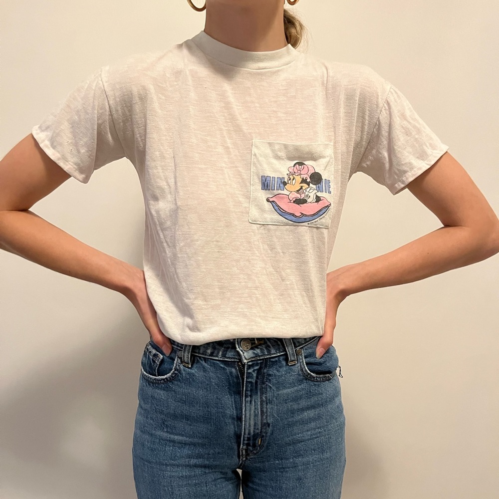 Vintage mini mouse pocket T